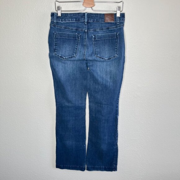 Maurices Womens Bootcut Midrise Dark Wash Blue Denim Jeans Size 8L - Picture 2 of 12